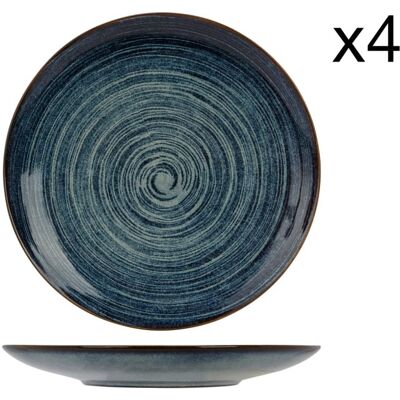 Cosy & Trendy Lot de 4 Assiettes plates en Grès, bleu, D27,5 cm - Publicité Cosy & Trendy Lot de 4 Assiettes plates en Grès, bleu, D27,5 cm - Publicité