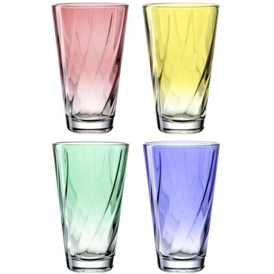 Leonardo Lot de 4 verres colorés 300ml - Publicité Leonardo Lot de 4 verres colorés 300ml - Publicité
