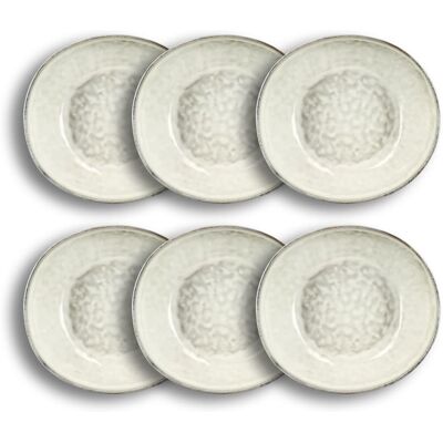 OGO Living Lot de 6 assiettes creuses grises en grès 21cm - Publicité OGO Living Lot de 6 assiettes creuses grises en grès 21cm - Publicité