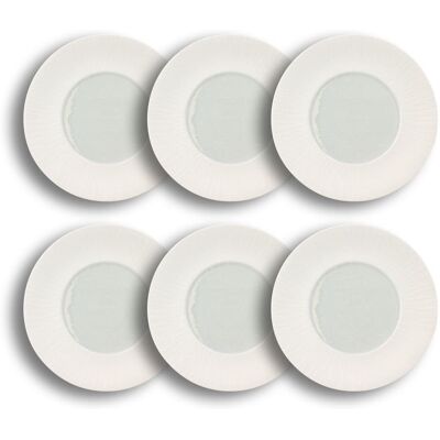 OGO Living Lot de 6 assiettes plates en porcelaine bleu et blanc 31cm - Publicité OGO Living Lot de 6 assiettes plates en porcelaine bleu et blanc 31cm - Publicité
