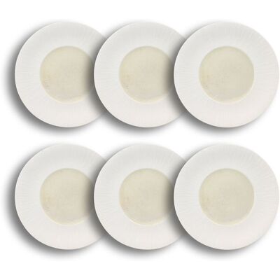 OGO Living Lot de 6 assiettes creuses en porcelaine beige et blanc 20cm - Publicité OGO Living Lot de 6 assiettes creuses en porcelaine beige et blanc 20cm - Publicité