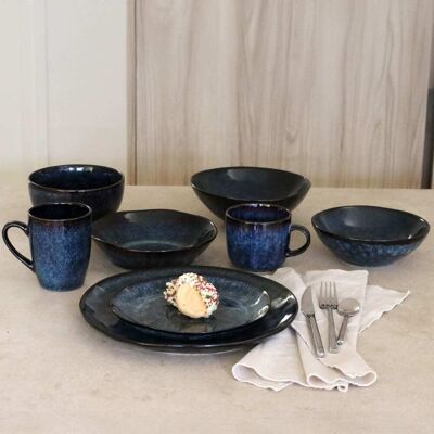 OGO Living Lot de 6 coupelles en grès bleu 17,5cm - Publicité OGO Living Lot de 6 coupelles en grès bleu 17,5cm - Publicité