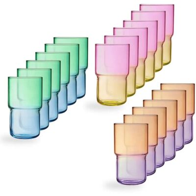 Luminarc Ensemble de 18 verres colorés 32 cl - Publicité Luminarc Ensemble de 18 verres colorés 32 cl - Publicité