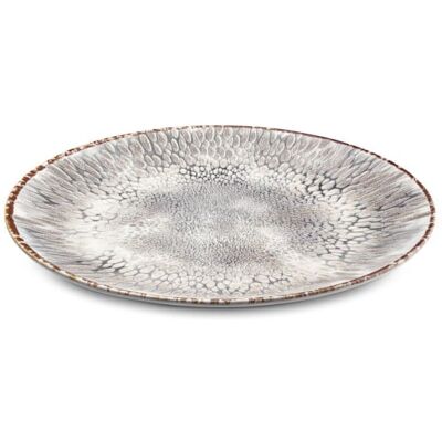 Medard de Noblat Assiette à dessert forme coupe en grès gris texturé - Publicité Medard de Noblat Assiette à dessert forme coupe en grès gris texturé - Publicité