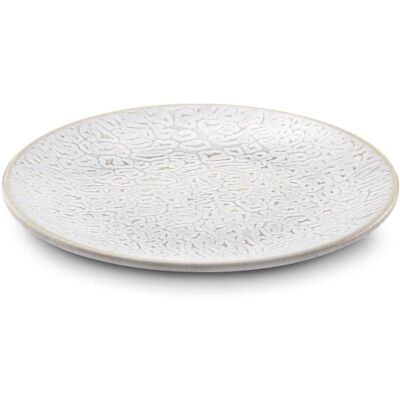 Medard de Noblat Assiette à dessert forme coupe en grès beige texturé - Publicité Medard de Noblat Assiette à dessert forme coupe en grès beige texturé - Publicité