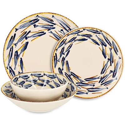 Novastyl Service de table 48 pièces en porcelaine imprimé poisson - Publicité Novastyl Service de table 48 pièces en porcelaine imprimé poisson - Publicité