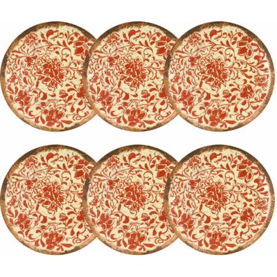 OGO Living Lot de 6 assiettes à desert 20cm en porcelaine rouge - Publicité OGO Living Lot de 6 assiettes à desert 20cm en porcelaine rouge - Publicité