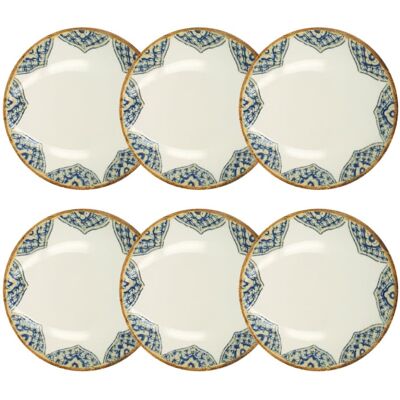 OGO Living Lot de 6 assiettes creuses 21cm en porcelaine bleu - Publicité OGO Living Lot de 6 assiettes creuses 21cm en porcelaine bleu - Publicité