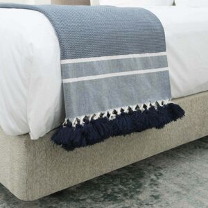 Febronie Plaid coton 160x250 bleu petrole