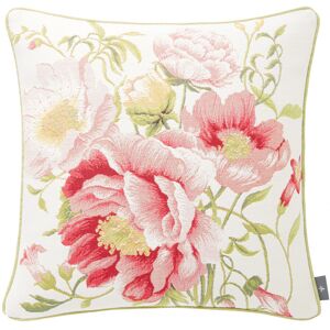 ART Coussin tapisserie multi pivoines Blanc 50 x 50