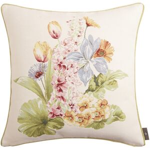 ART Coussin tapisserie bouquet de fleurs Blanc 50 x 50