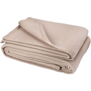 Toison d'Or Couverture unie en laine d'agneau laine beige fonce x 240