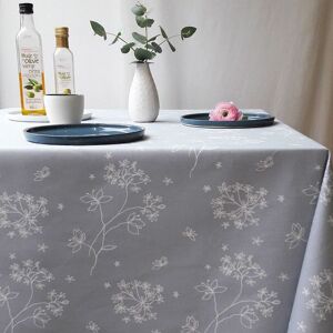 Fleur de Soleil Nappe en coton enduit grise rectangle 160 x 200 cm