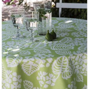 Fleur de Soleil Nappe enduite verte ronde diam 160 cm