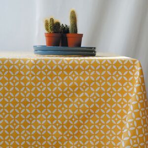 Fleur de Soleil Nappe en coton enduit jaune rectangle 160 x 200 cm