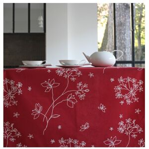 Fleur de Soleil Nappe enduite rouge ovale 160 x 240 cm