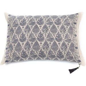 Lo de Manuela Coussin en lin pur lave Damla Bleu 50x70