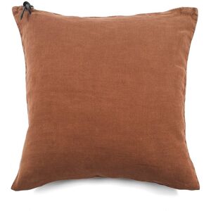 Lo de Manuela L'ESSENTIEL - Coussin Lin pur lave Terre cuite 45x45