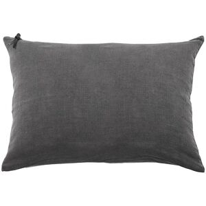 Lo de Manuela L'ESSENTIEL - Coussin Lin pur lave Gris Plomb 50x70