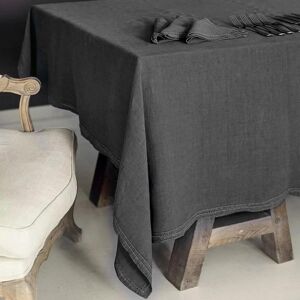 Lo de Manuela Nappe Lin pur lave Gris Plomb 180x300