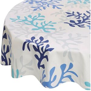 Fleur de Soleil Nappe enduite ronde 160 x 160 cm bleue