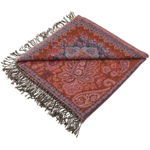 Madura Plaid Rouge d'orient en Laine (Motif Fleuri) - 140x200 cm