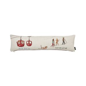 ART Coussin tapisserie vacances a la montagne made in france blanc 22x88