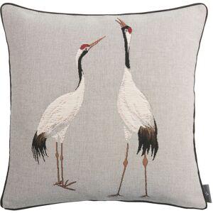 ART Coussin tapisserie deux grues blanches made in france gris 48x48