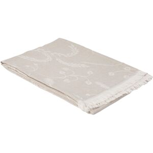 Toison d'Or Plaid en lin et coton motif epis de ble coton/lin beige 130x170 cm