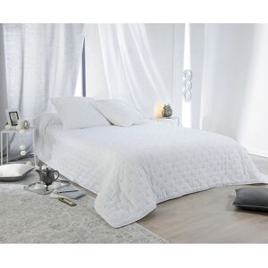 Linder Couvre lit aspect matelasse coton blanc 180x240 cm