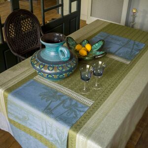 Le Jacquard Francais Chemin de table en lin palmier 50 x 150