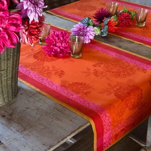 Le Jacquard Francais Chemin de table en coton capucine 55 x 150