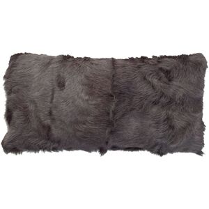 Now s Home Coussin en poils de chevre frises gris 25x50cm