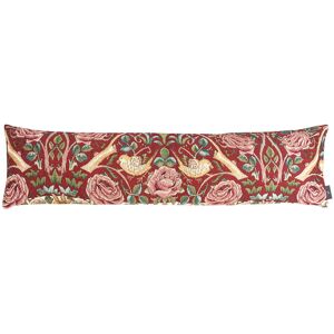 ART Coussin roses et oiseaux d'apres w.morris made in france rouge 22x88