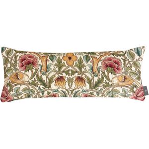 ART Coussin roses et oiseaux d'apres w.morris made in france blanc 22x58