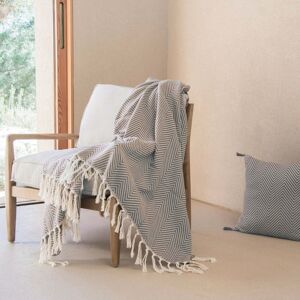 Febronie Plaid coton 160x250 gris moyen