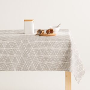 Mint Nappe imprimee gris avec traitement anti-taches en coton 140x240 cm