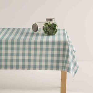 Mint Nappe imprimee bleu avec traitement anti-taches en coton 140x240 cm