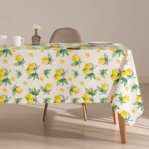 Mint Nappe imprimee jaune avec traitement anti-taches en coton 140x240 cm