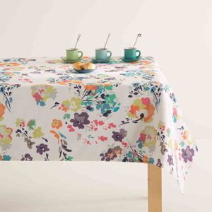 Mint Nappe imprimee blanc avec traitement anti-taches en coton 140x300 cm