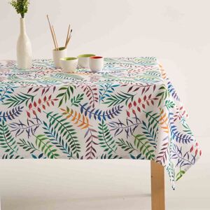 Mint Nappe imprimee blanc avec traitement anti-taches en coton 140x300 cm