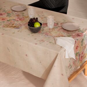 Mint Nappe en lin imprimee taupe avec traitement anti-taches 140x200 cm