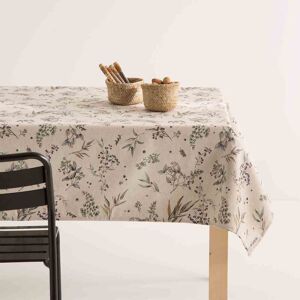 Mint Nappe en lin taupe imprimee avec traitement anti-taches 140x200 cm