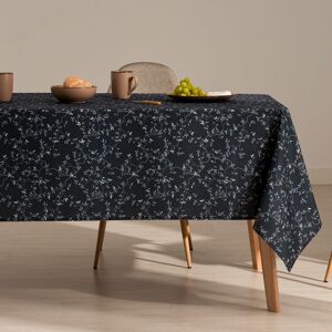 Mint Nappe imprimee bleu avec traitement anti-taches en coton 140x240 cm