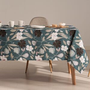 Mint Nappe imprimee bleu avec traitement anti-taches en coton 140x200 cm