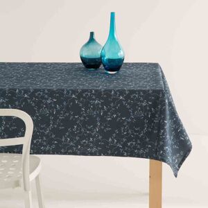 Mint Nappe imprimee bleu avec traitement anti-taches en coton 140x300 cm