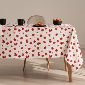 Mint Nappe imprimee rouge avec traitement anti-taches en coton 140x240 cm