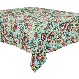 Vent de Boheme Nappe grand format en coton imprime fleuri Lagon 140x235