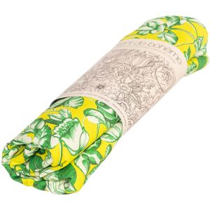 Vent de Boheme Nappe grand format en coton imprime fleuri jaune 140x235