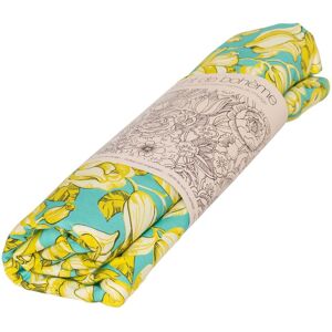 Vent de Boheme Nappe grand format en coton imprime fleuri turquoise 140x235